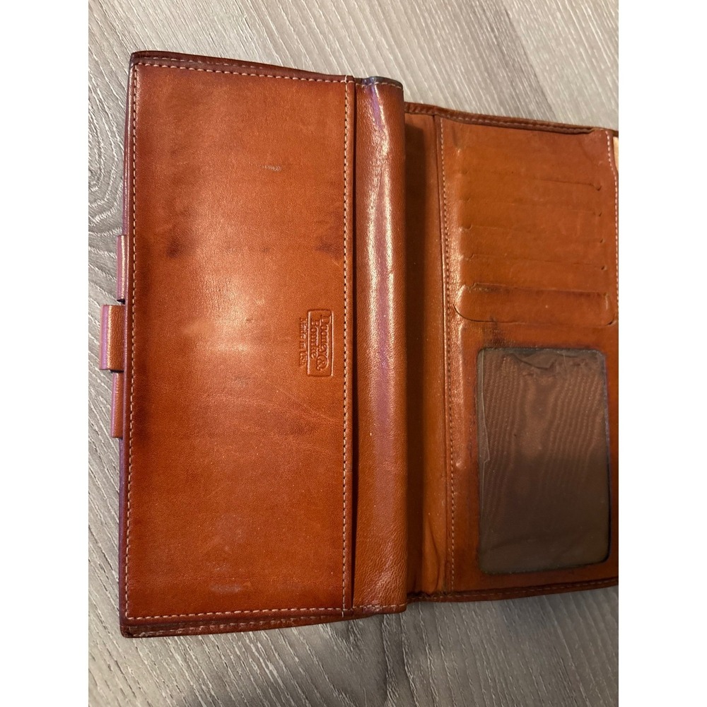 Vintage Dooney & Bourke All Weather Leather Trifold Kiss Lock Wallet Old Money - Picture 4 of 9